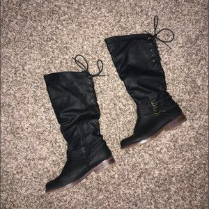 Knee high black boots